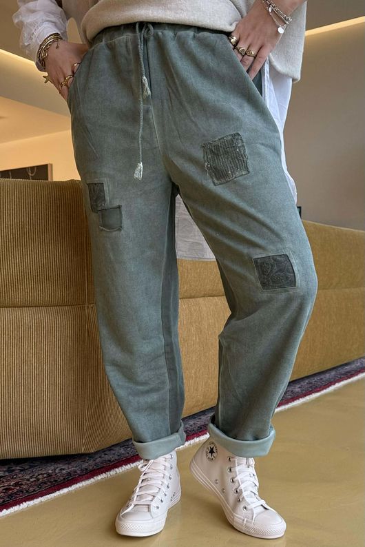 Anine Soft Touch Patch Jogger Washed Khaki